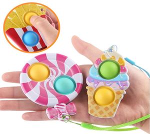 Push Bubble Toys Party Perse Pers мороженое Lolli Santa Claus Shape Sensory Toy Per Bubbles Antistress 202255566871