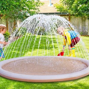 100170cm Play Spray Mat Children Beach Inflatable Water Sprinkler Pad Lawn Swimming Pool Mat Outdoor Interactive Fountain Toys 240430