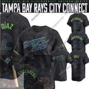 Rays Baseball Jersey 2024 Węgiel drzewny Yandy Diaz Randy Arozarena Wade Boggs Jose Junior Caminero Harold Ramirez Isaac Paredesmen Women Youth City Connect Jersey