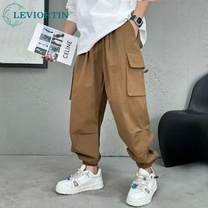 Hip Hop Workwear Double Knee Wood Pants For Men Autumn Winter Fashion Loose Straight Wash Old Casual Trousers 240417