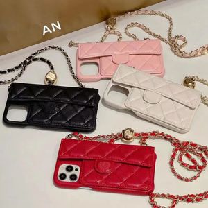 IPhone 15 14 Fall Luxurys Brands Handyhüllen für Cross-Body Womens Mens Designer Phonecasen mit Kette 13 12 11 Pro Promax