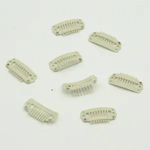 Hair Accessories 50PCS 2.3cm 2.8cm 3.2cm Beige Stainless Steel Extension Clips For Handmade Pet Dog Metal Snap Hairpin