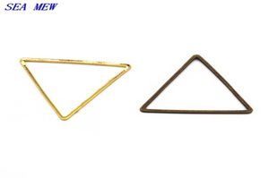 100PCS 24mm Copper Triangle Circle Connectors Antique Bronze Silver Brass gold DIY Jewelry Accessories9766369