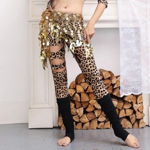 Stage Zużycie Leopard Leggingi Belly Dance Pants Akcesoria Performance Prop Personal