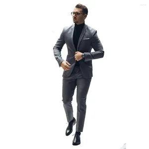 Ternos masculinos de 2 peças Slim Fit Titch Notch Lapela Office Jacket Jacket