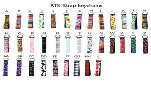 Neoprene Wristlet Keychains Lanyard Serape Prints Strap Band Split Ring Key Chain Holder Key Hand Wrist Lanyard Keychain for Girls1391475