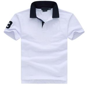 Factory Modes Mody Solid Casual Polo Shirt Männer Big Horse Stickel Revers Cotton PRL Polos 2017 Nummer 3 White Blue2694854