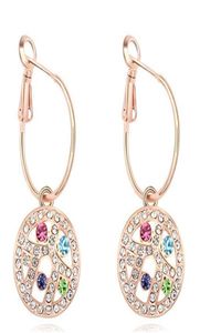 贅沢な高貴なラインストーンクリスタルdangle dangle earrings for women 18kシャンパンゴールドメッキドロップイヤリングプロムジュエリー126785498947