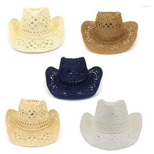 Beralar Moda Western Cowboy Hat Sun için Basit Straw Hipster Xmas Yılbaşı Şükran Günü Sevgililer Dropship