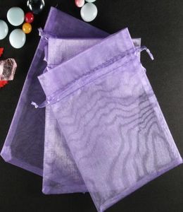 Purple Organza Gift Bag Wedding Favor Party Bags 9x12cm Ny eller andra färger3943958