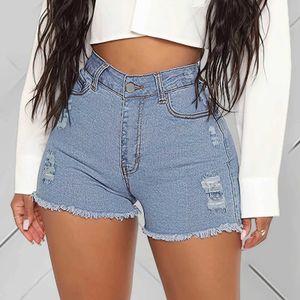 Women's Shorts Women A Lined Trend Jeans Shorts Fashion Strt Ripping Thin Elastic Straight Pants Sexy Classic Denim Shorts Pantnes Cortos Y240504