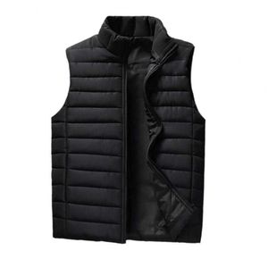 70% DropshippingSleeveless stand-up collar men's waistcoat slim thick warm zipper closure winter vest men's clothes H0823 249M