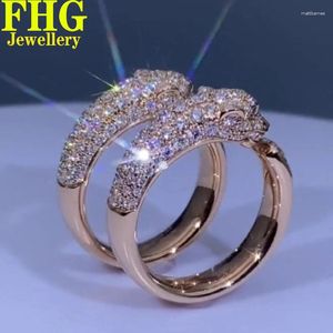 Кластерные кольца AU750 18K Rose Gold Ring 0.8 Natural Южноафриканский бриллиант -леопардовый годовщина.