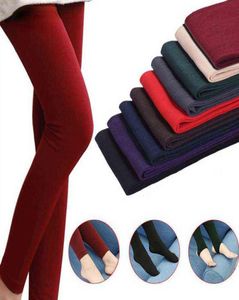 Inverno mantieni i collant di lana addensato caldo per donne calze in velluto di elasticità di alta qualità Solido Nine Punti Women Y11303612959