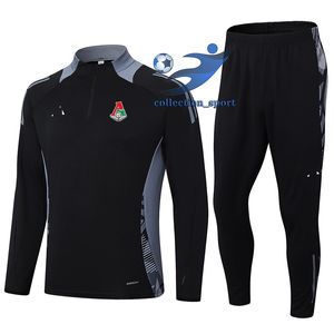 FC Lokomotiv Moskva Mäns vuxen halv blixtlås Lång ärm Training Suit Outdoor Sports Home Leisure Sweats Sweatshirt Jogging Sportkläder