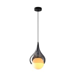 Modern Smoke Grey Glass Pendant Lamps for Kitchen Dining Table Light Fixture Hanging Light Living Room Bedroom Beside