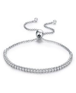 Utrustade varumärkesavtal 925 Sterling Silver Sparkling Strand Armband Women Link Tennis Armband Silver Jewelry3685903