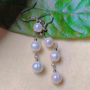 Orecchini penzolanti naturali per perle perle barocche di acqua dolce naturale in argento fatti a mano unisex per ragazzi in oro gemma mimalista