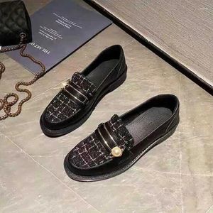 Casual Shoes Mokasyna damska poślizg na czarnym kobiecie skórzany buty płaski but y2k moda oferuje codzienną rutynę z a