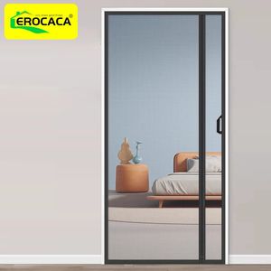 Erocaca Black Magnetic Door Door Mosquito Net Curtain Fly Fly Ensect Automatic Invision Mesh for Kitchen Indoor Room 240424