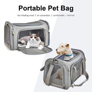 Hundbärare 1 PC Portable Pet Bag Fällbara andningsbara hundar Ryggsäckväskor för små och medelstora katter utgående reseväskor