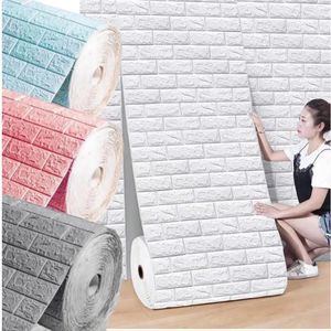 13510M 3D SelfAdhesive Decor Wallpaper Continuous Waterproof Brick Wall Stickers Living Room Bedroom Home Decoration 240429