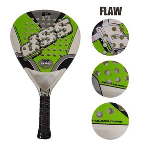 Flaw Padel Tennis Racket Paddle Carbon Fiber Enlarge The Noodles Shock Absorption Antislip Handle Leather Sports Equipment 240419