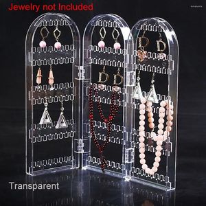 Jewelry Pouches Transparent Rack Plastic Hanger Earrings Necklace Display Stand Large Capacity Earring Holder