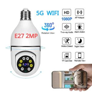 2MP 1080P 전구 카메라 5G Wi -Fi 카메라 가정 감시 스포트라이트 E27 360 파노라마 무선 보안 IP 카메라