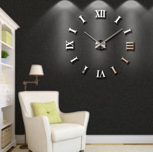 Ny hemdekoration Big 2747inch Mirror Wall Clock Modern Design 3D DIY stor dekorativ väggklocka Klocka Vägg unik gåva 2011185952218