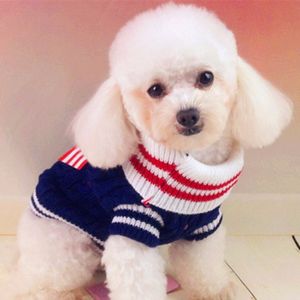 大小の犬の服のためのファッションネイビーの犬のセーター服チワワの冬の服5色サイズxxs-l 250h