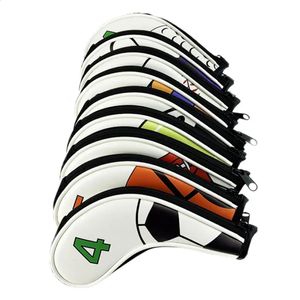 9pcspack Reißverschluss Golf -Eisenabdeckungen Set Waterfof Golf Club Irons Head Cover Golf Putter Protect Sleeve Handschuhe Stiefel 240430