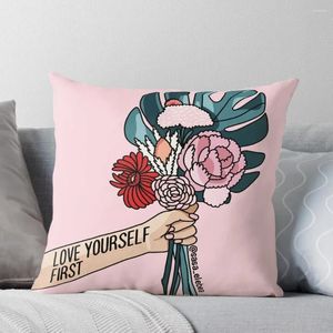 Pillow Love Yourself First By Sasa Elebea Throw Marble Cover Ornamental Pillows
