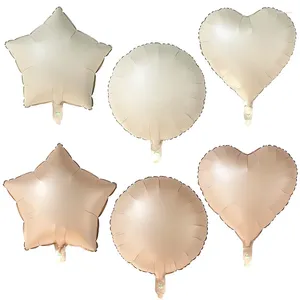 Party Decoration 50pcs 18Inch Cream Star Heart Foil Helium Balloons Baby Shower Birthday Theme Decor Wedding Valentine's Day Air Globos