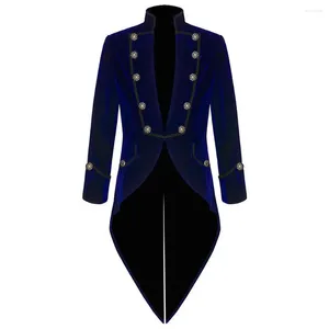 Men's Suits Velvet Tailcoat Stand Collar Coat For Wedding Formal Tuxedos