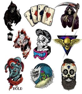 Grim Reaper Skull Heat Transfers Patch For Clothing Horror Movie Jacket Motorcycle Rock Style Sticker For Tshirts Man4870073