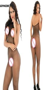 Siyah Vücut Takım Seksi iç çamaşırı açık kasık göğüs net kıyafetleri kadınlar tam vücut çorapları oyuncak seksi hortum kostümleri entate4365761