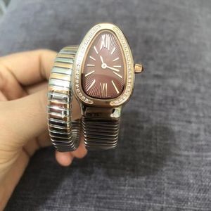 Top -Qualität Frauenwatch -Relojes Schlangengeformte Relojes Para Mujer Luxus Mode Armband Frau Watch personalisieren Kreativität Quarzuhr Armband Orologio di lusso