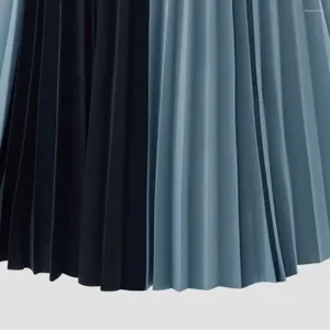 Röcke Patchwork Farbdesign Rock Atmungsaktives Midi Elegant Damen Chiffon High Taille A-Line mit Falten