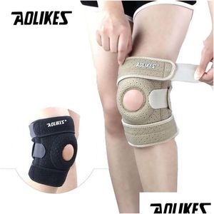 Elbow Knee Pads Aolikes 1Pcs Adjustable Sports Training Elastic Support Brace Kneepad Patella Hole Safety 28 Drop Delivery Outdoors At Otvrq