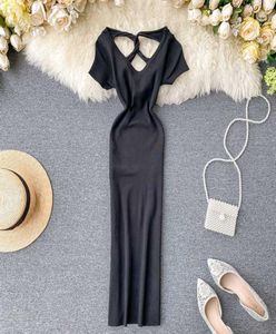 2020 V Neck Sexy Slim Criss Bodyless Bodycon midi Dress Festy Summer Women Women Dress Casual Dress Club de joelho da distância 4358956