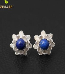 925 Серьщики стерлингового серебряного серебра Lapis Lazuli Lotus Flowers Серьги для женщин Элегантная леди предотвращение аллергии Sterlingsilverjewelry 2106181419796