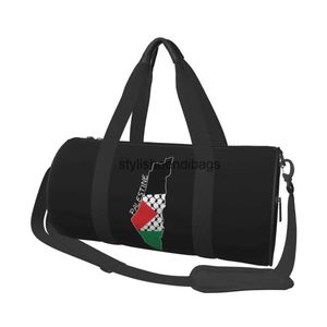 Duffel Bags Palestinian Flag Map Fitness Bag Mönster Traven Training Sport Mens Shoe Vintage Portable Handbag H240504