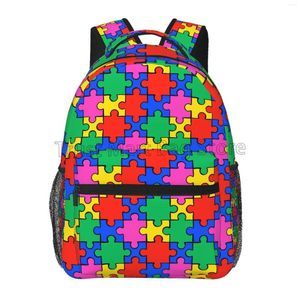 Zaino consapevolezza dell'autismo colorato puzzle pezzetto zaino per laptop casual travel school book book bildowler per ragazzi ragazze adulti adulti