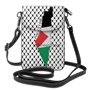 Перекрестная палестинская карта флага карта плеча на плечах свободная модная женская кожаная дорожка H240504