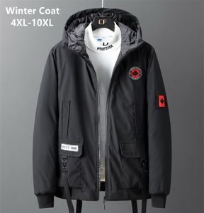 Kış ceket erkekler kapşonlu kalınlaştırıcı sıcak kamuflaj parka erkek artı beden siyah kapüşon 6xl 7xl 8xl 9xl 10xl büyük erkek ceket giysileri 207119196