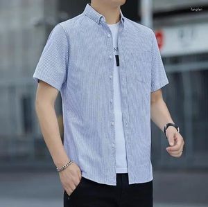 Men's Suits Vertical Striped Shirt For Casual Clothing