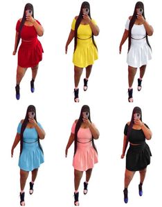 Designer Womens Due pezzi A vestire pieghettate Set di gonne per leisure Plus size Women Abbigliamento Summer Sports Outfits S5XL3330713