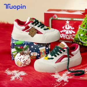 Casual Shoes Tuopin Lovely Women's Christmas Tree Creative Design Flat Trend Cotton