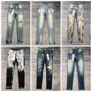 Lila Jeans Designer Jeans Herren Jeanshosen lila Modehosen High-End-Qualität Straight Design Casual Purple Brand Jeans Lila Jeans kurz 443